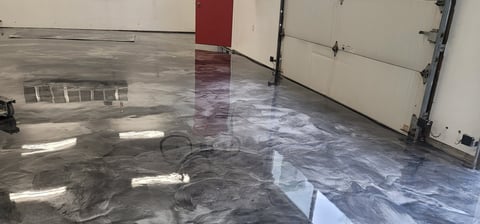 Metallic epoxy flooring for garage